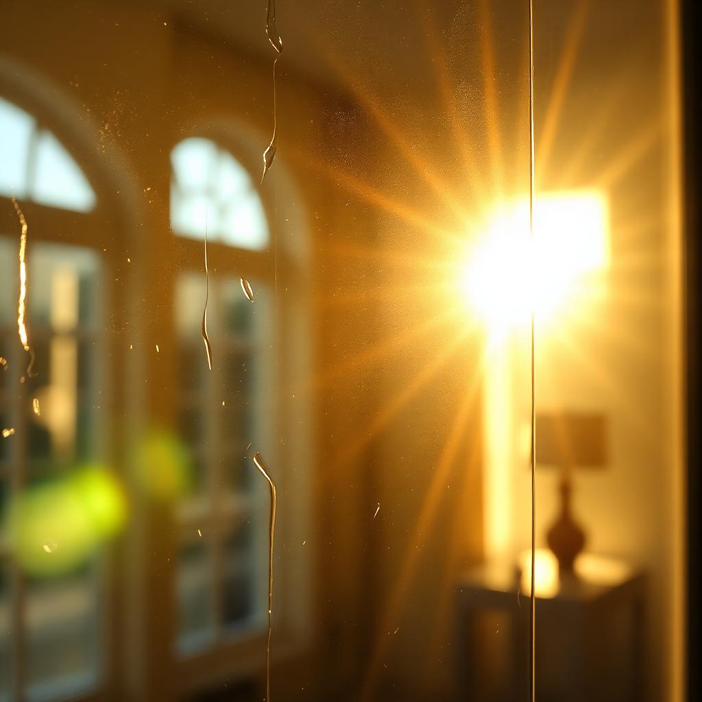 Sunlight streaming through pristine glass