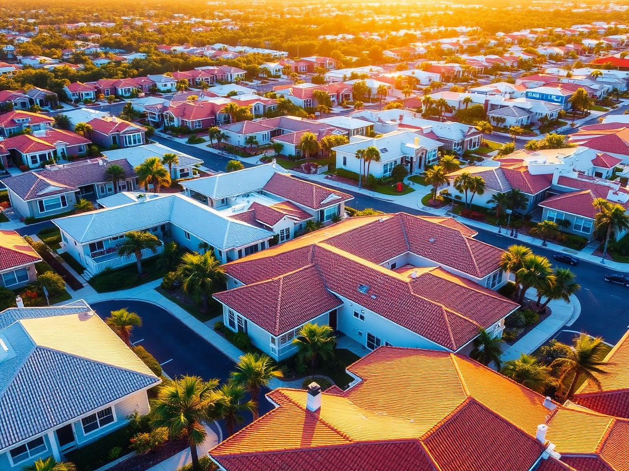 Aerial view of a Coral Springs, FL neighborhood we service